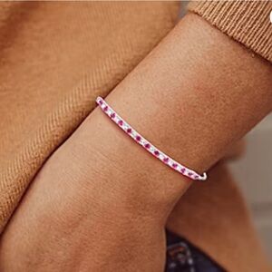 Ruby Gemstone Sterling Silver Bolo Bracelet